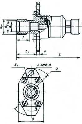 Габаритные и присоединительные размеры клапана обратного УФ 41040-006