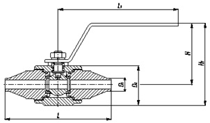 Схематическое изображение кранов АРС6 (присоединение под приварку)