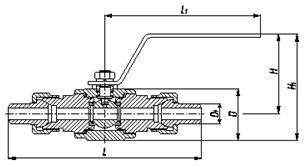 Схематическое изображение кранов АРС6 (присоединение штуцерное, ниппельное)