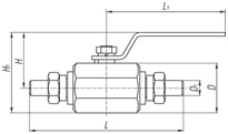 Схематическое изображение кранов АРС1 (присоединение штуцерное, ниппельное)