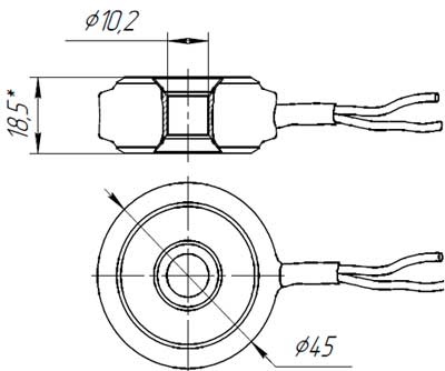 Габаритные размеры датчика PPS-117