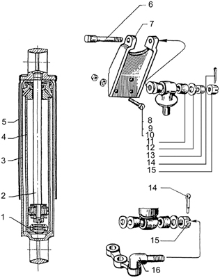 Рис.1. Схема амортизатора подвески МС-2905006