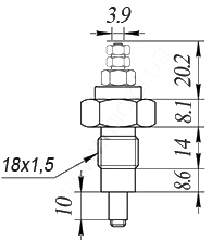 Рис.1. Размеры держателя электрода ДЕ-11