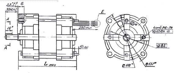Схема Электродвигателя КДМ-150