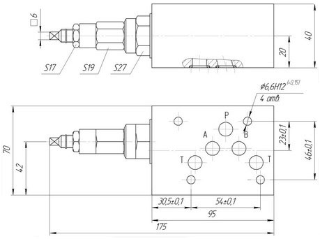 Габаритные и установочные размеры Клапана КПМ-10