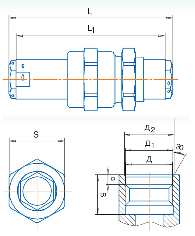 схематическое изображение габаритов клапана серии КР