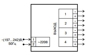 Схема подключения блока питания МТМ-101-4