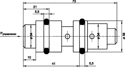 Схема габаритных размеров гидрозамка КГ-3У