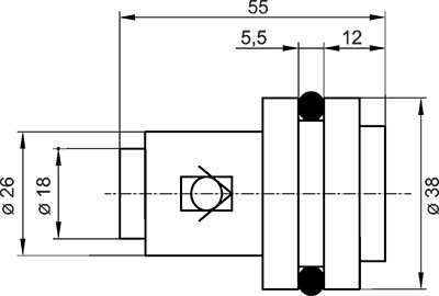 Схема габаритных размеров гидроклапана МК97.11.01.110 АМ