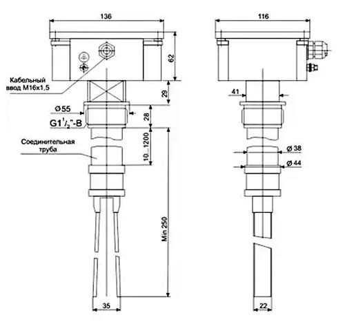 Схема габаритов сигнализатора ВС-540