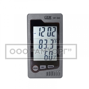 Гигрометр-термометр DT-322 (с часами, будильником и календарем) фото 1