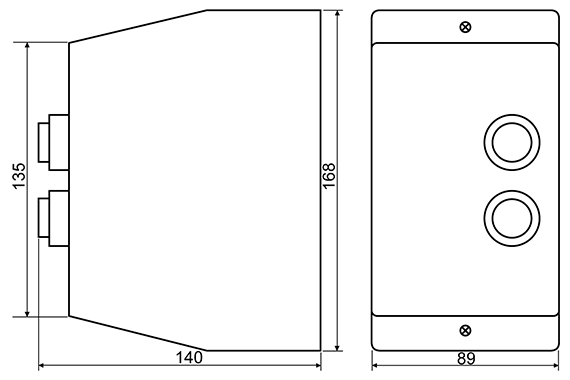 Габаритные размеры электромагнитного пускателя ПМК 12 (LE1-D12)