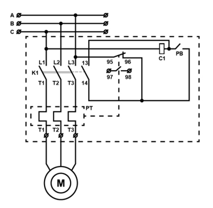 Схема подключения пускателя ПМК 12 (LE1-D12)