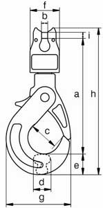 Рис.1. Схема крюка самозакрывающегося вертлюжного с вилочным соединением XLB
