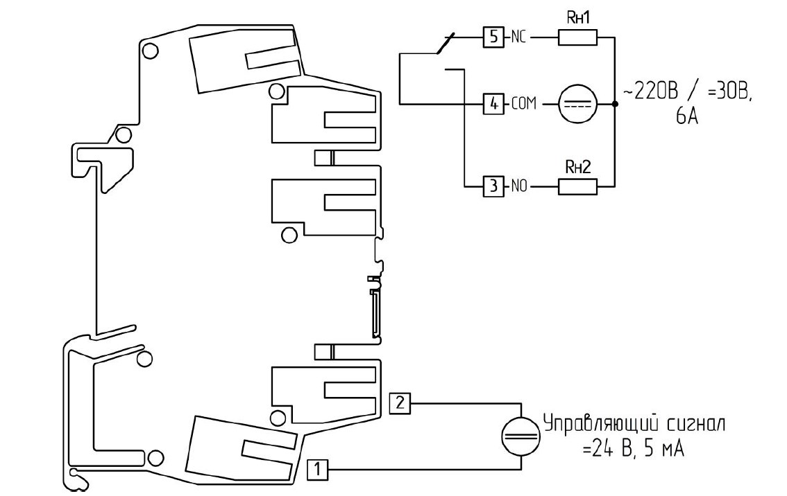"Схема внешних соединений модуля DO-620R"