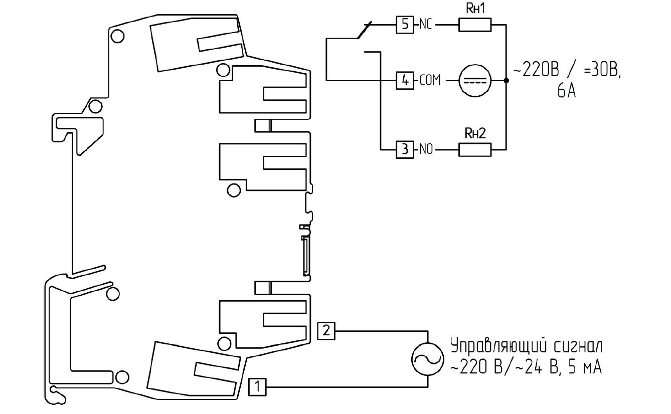 "Схема внешних соединений модуля DO-624-R"