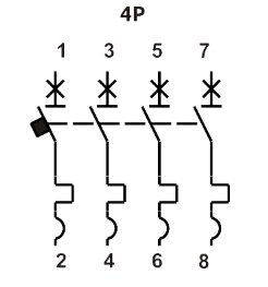 "Схема принципиальная выключателя FB1-63 ECO 4P B3"