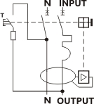 Рис.1. Принципиальная схема подключения автомата защитного отключения FAP10-A В16A 30mA