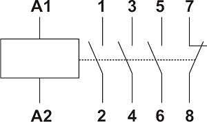 Рис.1 Принципиальная схема пускателя MCF3 16-31 24V