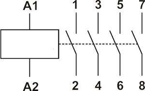 Рис.1. Схема принципиальная для пускателя MCF3 16-40 24V