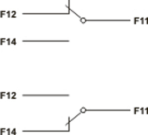 Рисунок.1. Принципиальная схема контакта дополнительного F/AX 2 левого