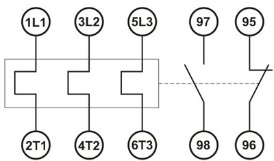 Рис.1. Схема подключения реле FTR 2M-630 400-630