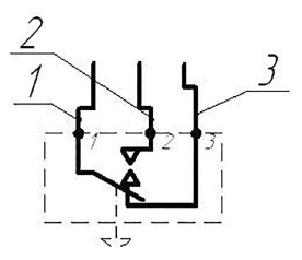 "Схема электрическая подключения датчика-реле напора и тяги ДНТ-1"