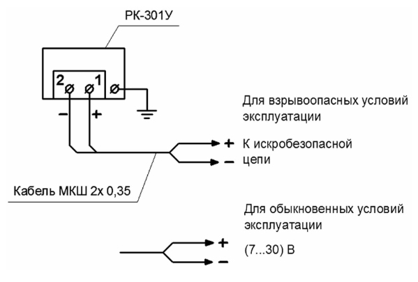 "Схема электрическая соединений реле РК-301У"