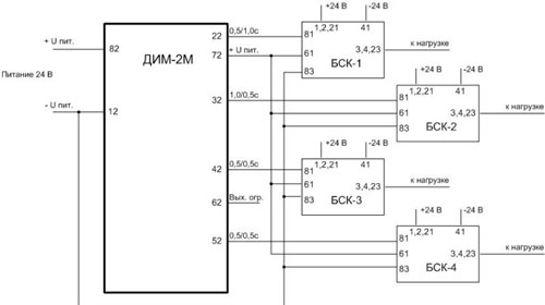 Рисунок 1. Схема внешних подключений датчика ДИМ-2М